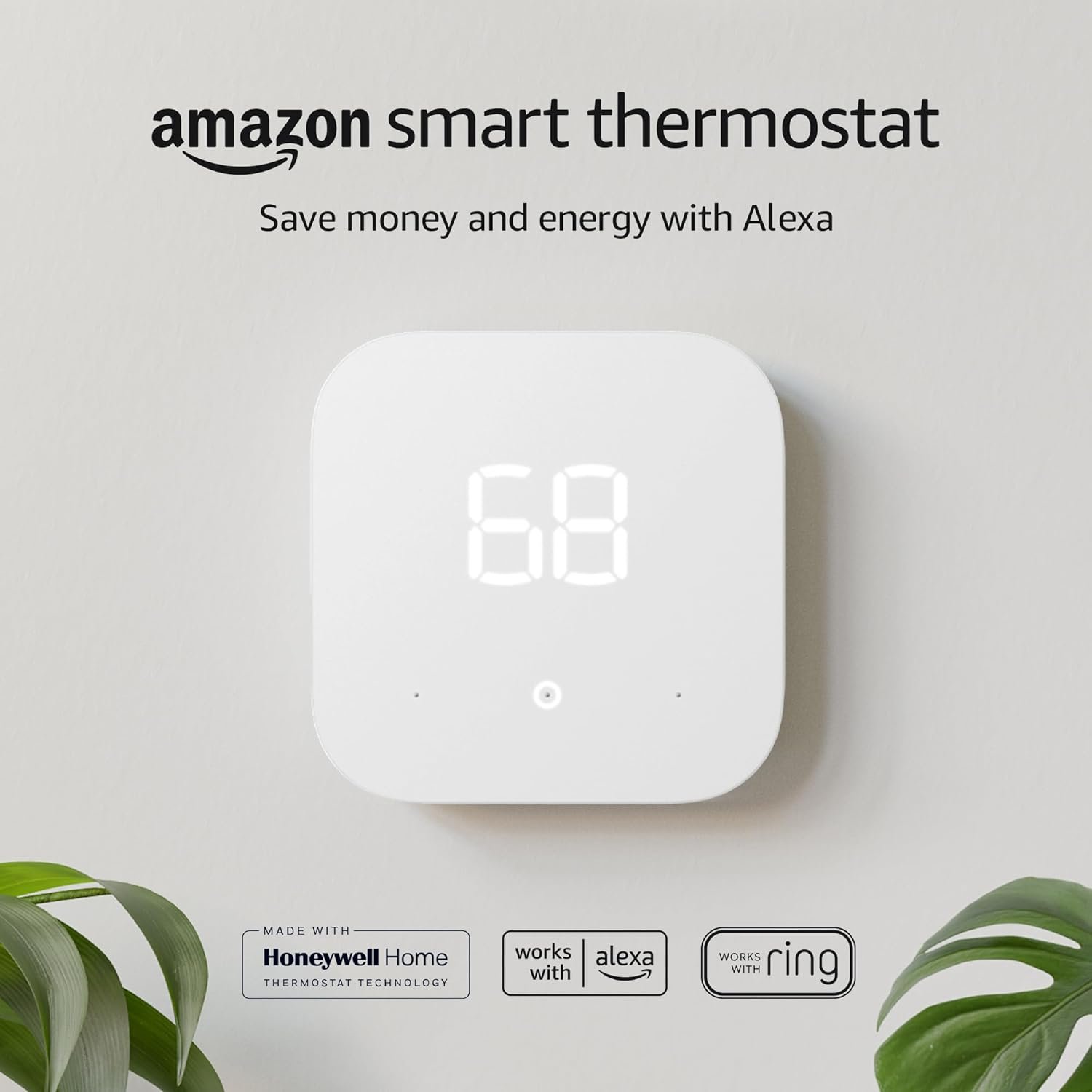 Amazon Smart Thermostat mounted on wall